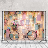 Lofaris Indoor Light Sparkle Bike Floral Cake Smash Backdrop
